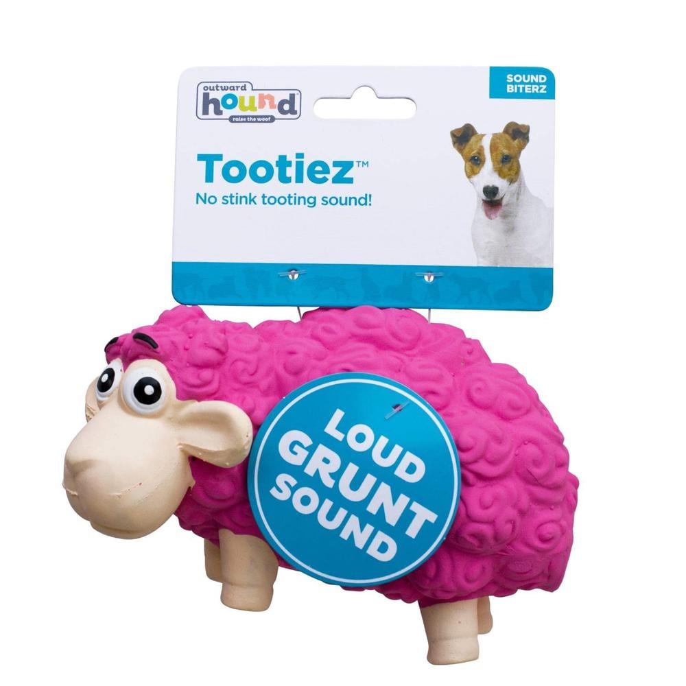 Outward Hound Tootiez Latex Rubber Grunter Dog Toy (Sheep) - Small ...