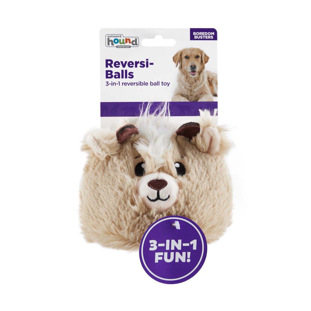 Outward Hound Reversi-Balls 2-in1 Plush & Ball Dog Toy (Antelope), 0700603705134