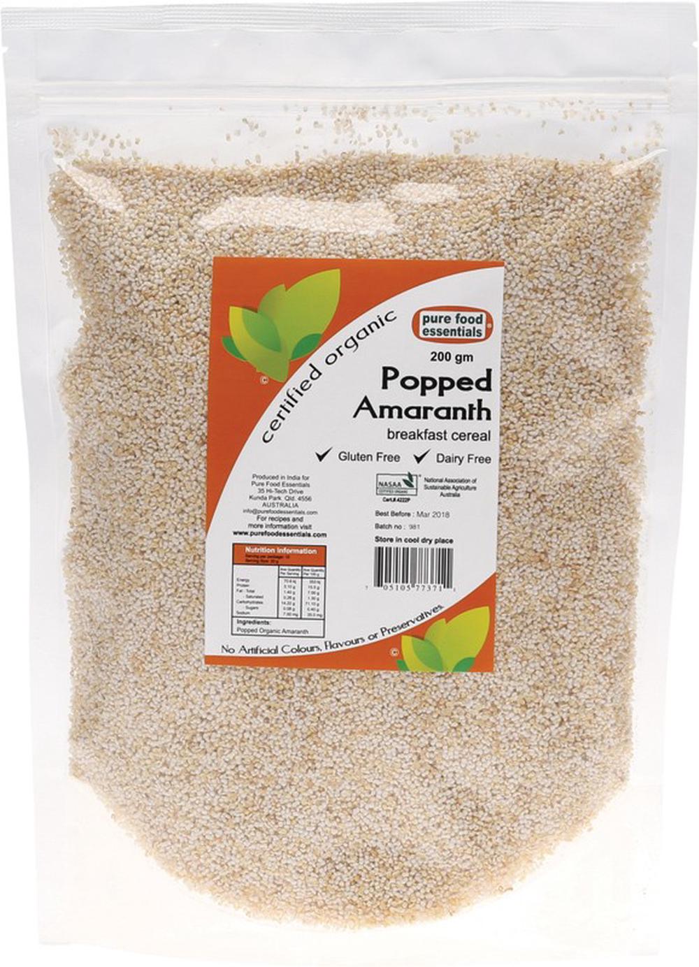 Pure Food Essentials Popped Amaranth Breakfast Cereal - 200g | Buy ...