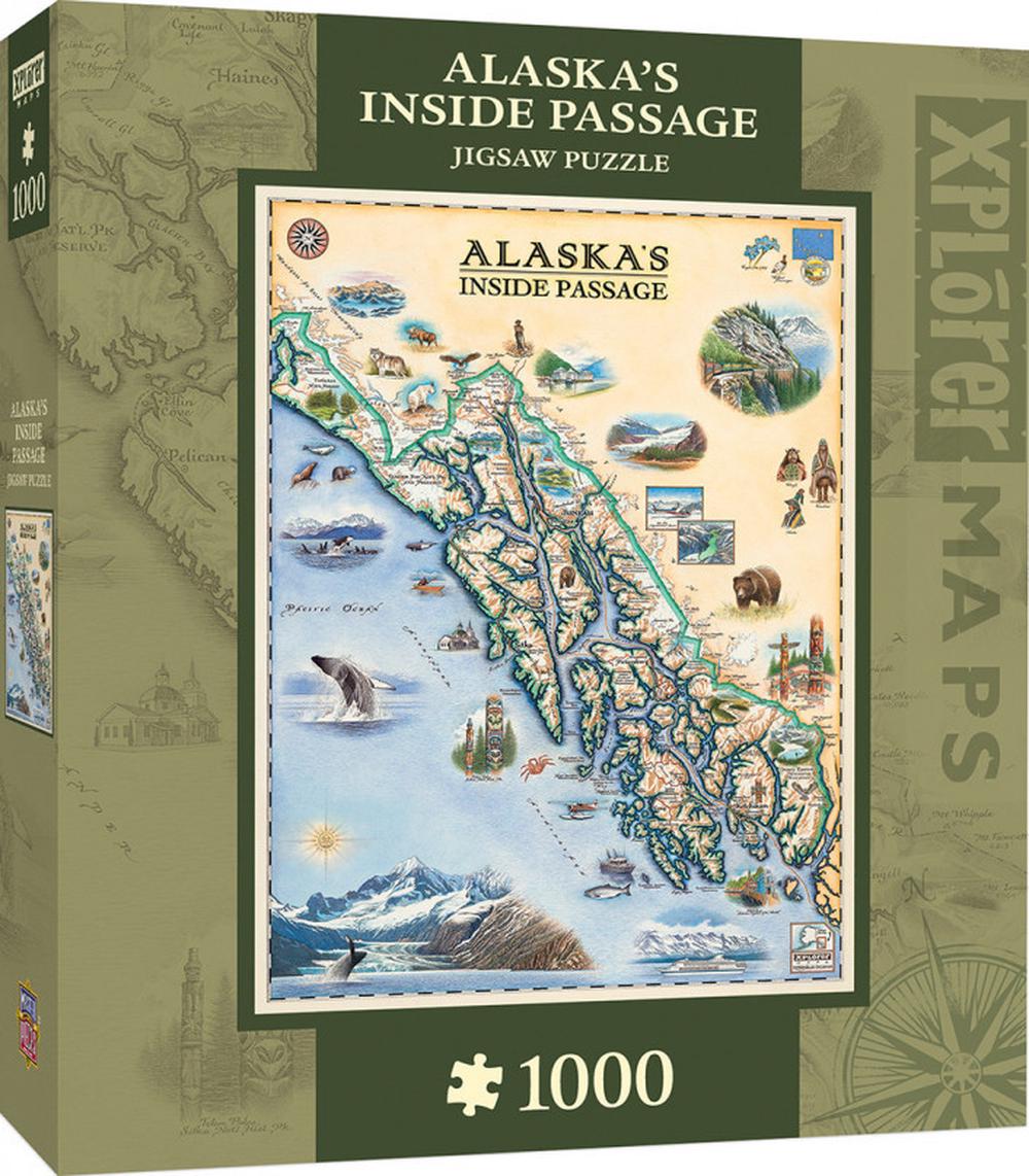 Masterpieces Alaska Inside Passage Map Jigsaw Puzzle, 1000 Piece Buy