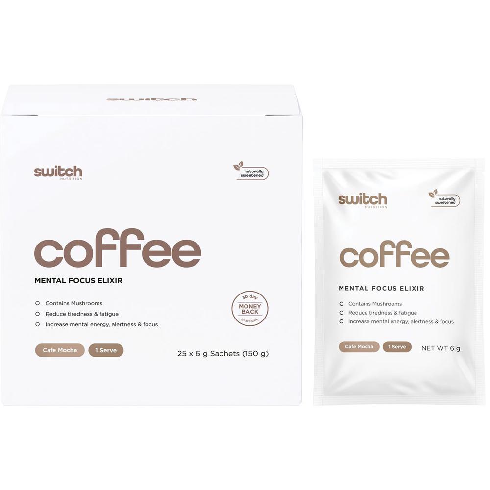 Switch Nutrition Coffee Mental Focus Elixir Cafe Mocha, 25s, 0706502487430