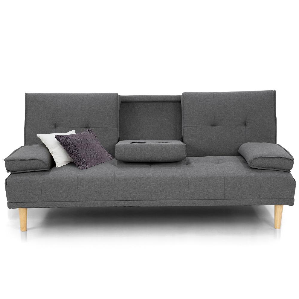 Sarantino Linen Fabric Sofa Bed Lounge (Dark Grey) Buy online at The Nile