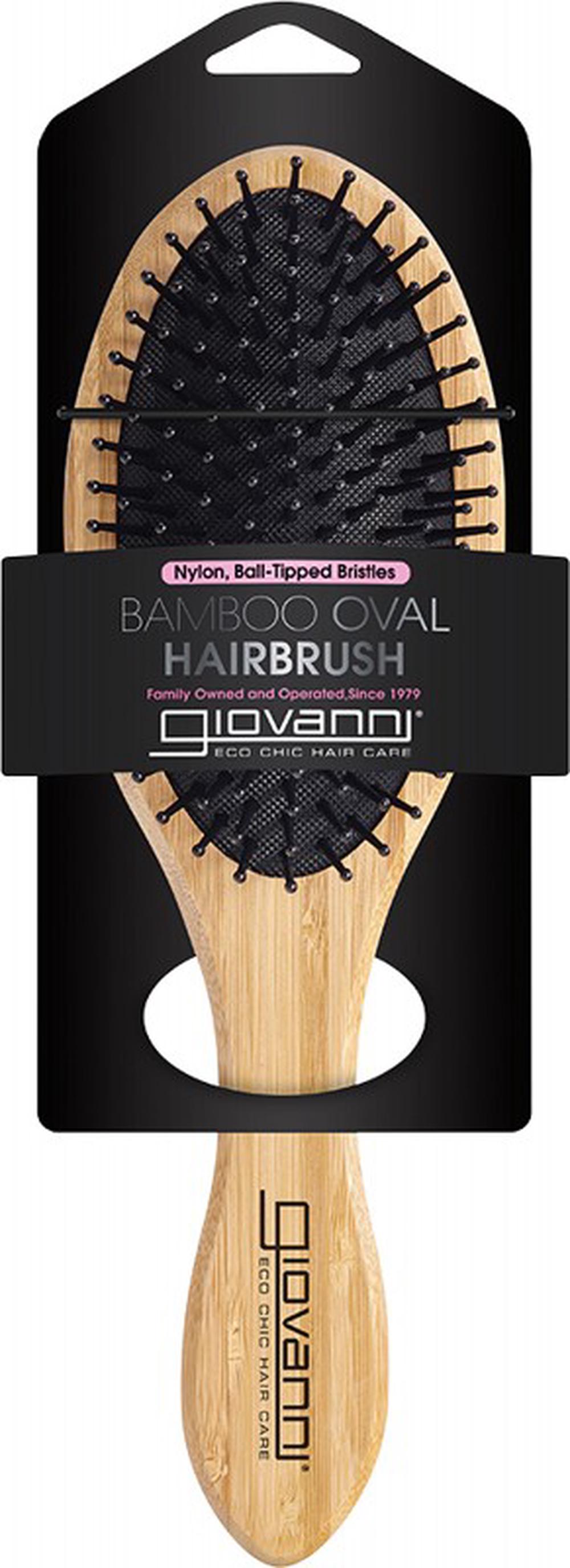 Giovanni Bamboo Hair Brush Oval Nylon Ball-Tipped Bristles, 0716237186225