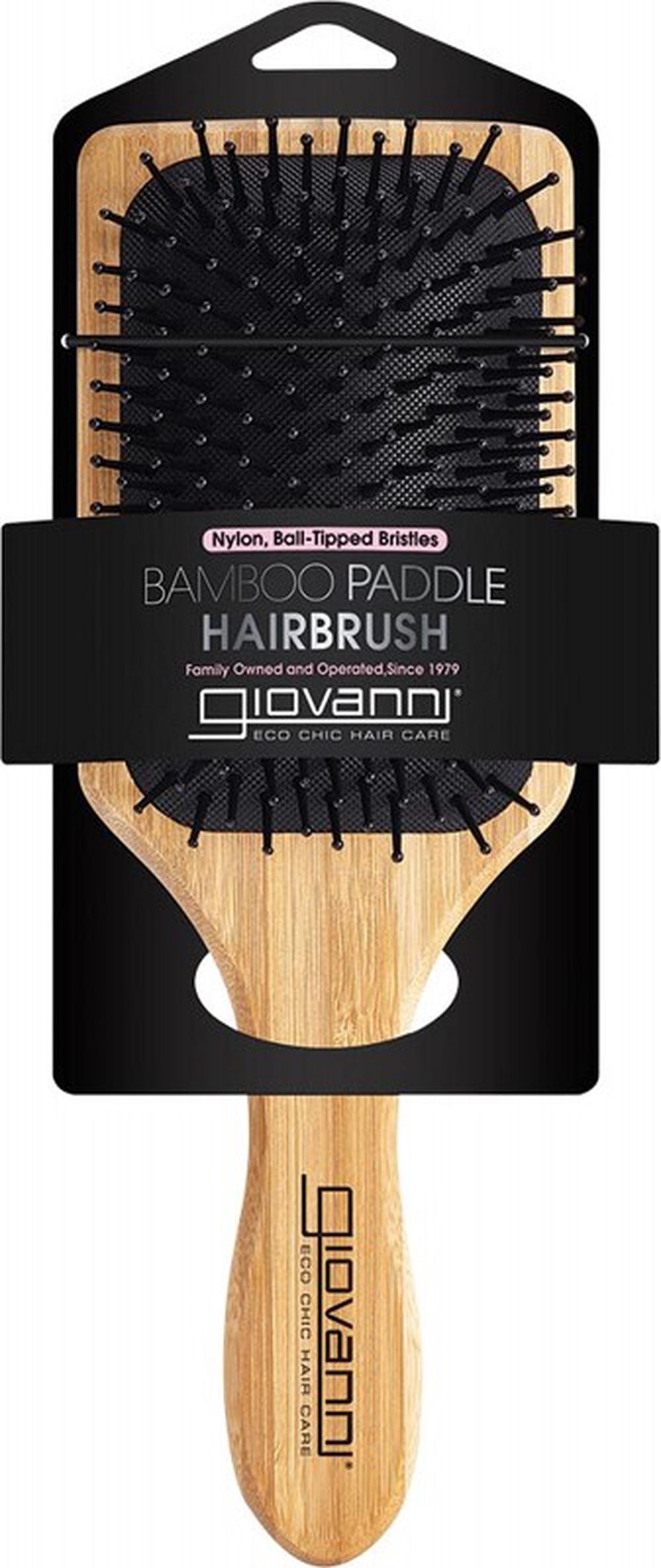 Giovanni Bamboo Hair Brush Paddle Nylon Ball-Tipped Bristles, 0716237186232