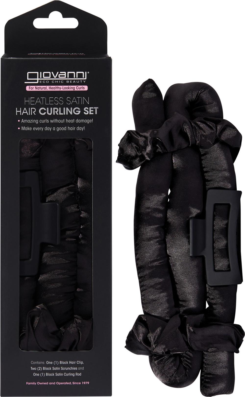 Giovanni Heatless Satin Hair Curling Set Black, 0716237189271