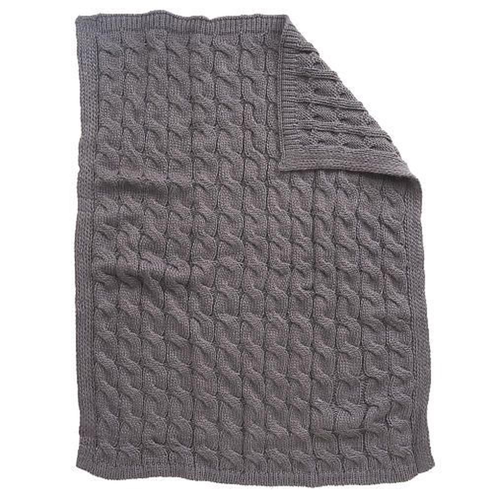 Koala Baby Chunky Cable Knit Blanket Gray At The Nile Koala Baby Chunky Cable Knit Blanket Gray