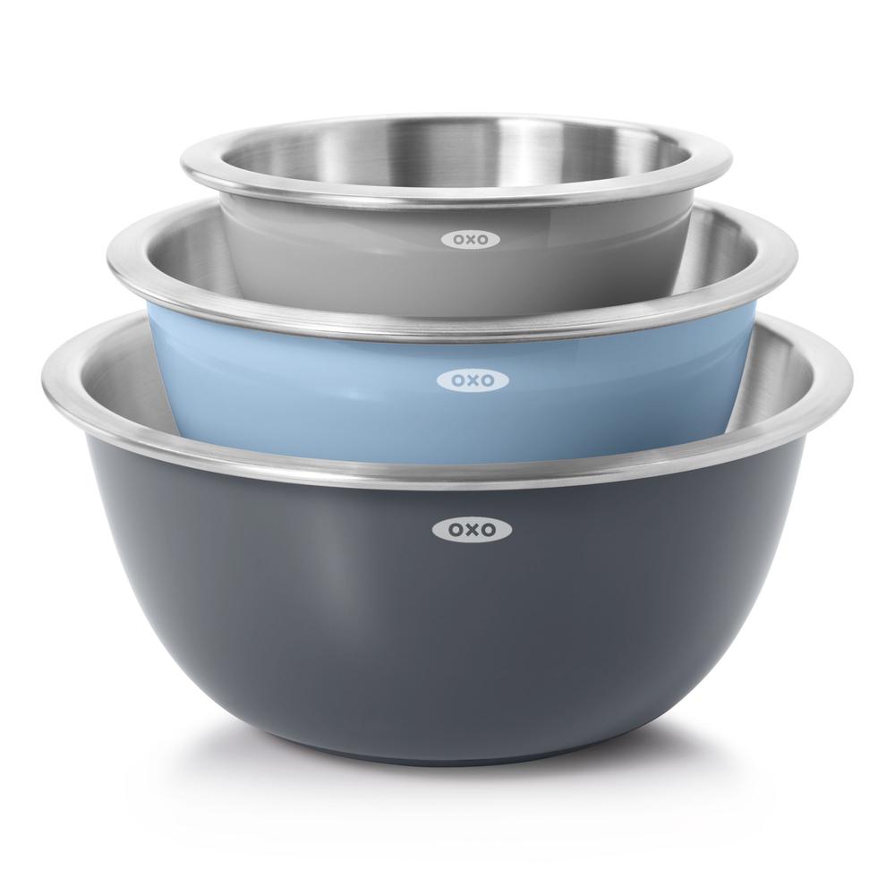 OXO Stainless Steel Insulated Mixing Bowl Set, 3 Piece, 0719812000640