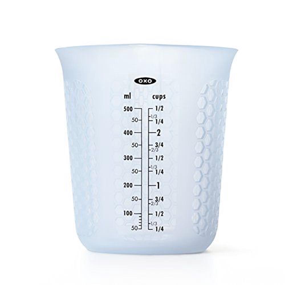 Good Grips 1-Cup Squeeze & Pour Silicone Measuring Cup with Stay-Cool Pattern (Clear), 0719812046112