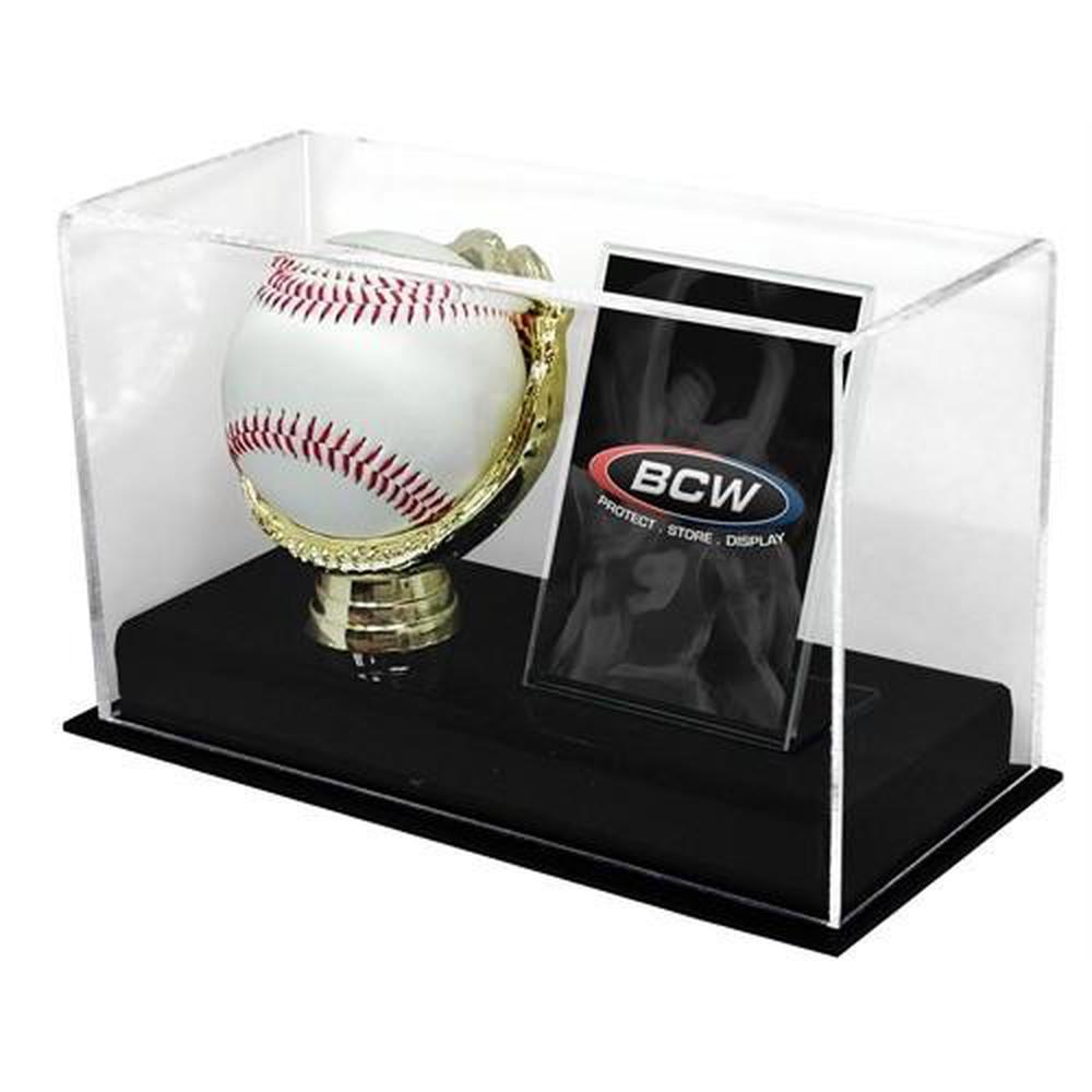 Acrylic Gold Glove Ball and Card Display, 0722626002991