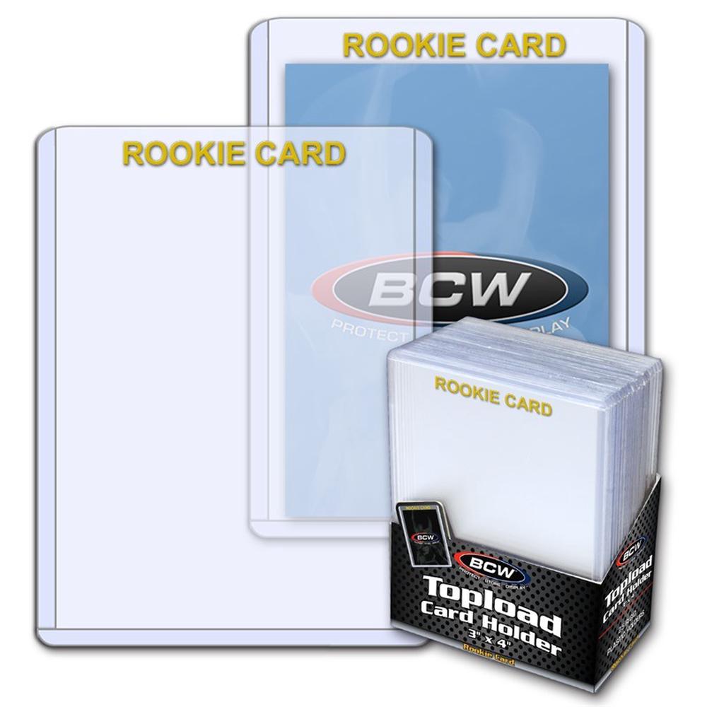 Topload Card Holder Rookie Imprinted Gold - 3 x 4 Inches, 0722626902505