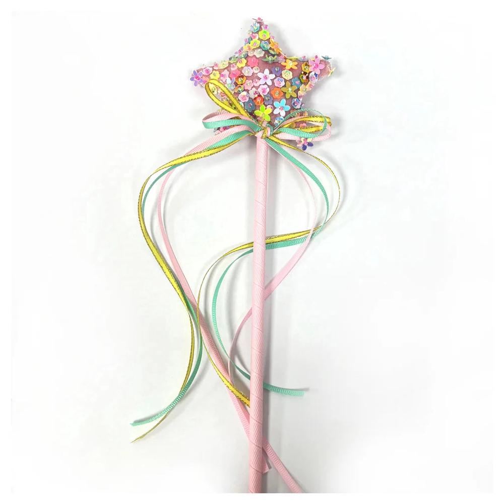 Floral Sequin Star Wand, 0726684060832