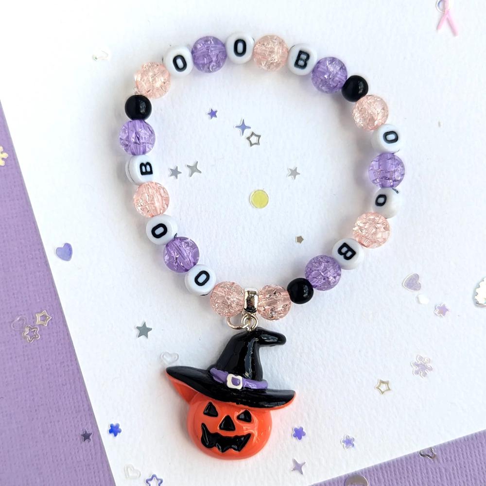 Spooky Boo Pumpkin Elastic Bracelet, 0726684062003