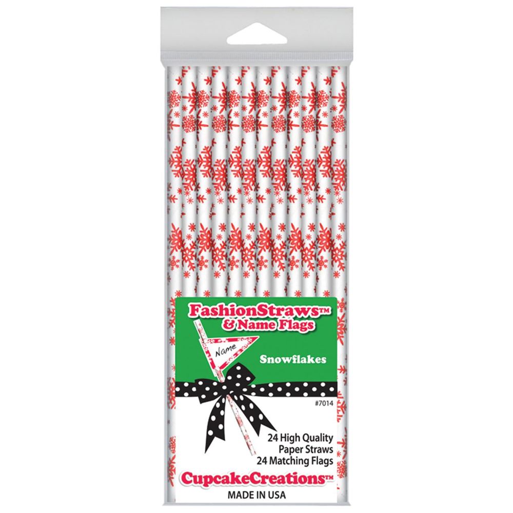 CCC Cupcake Straw, 24 Piece (Red Snowflks) - 19cm by CCC - ISBN: 0731589070145