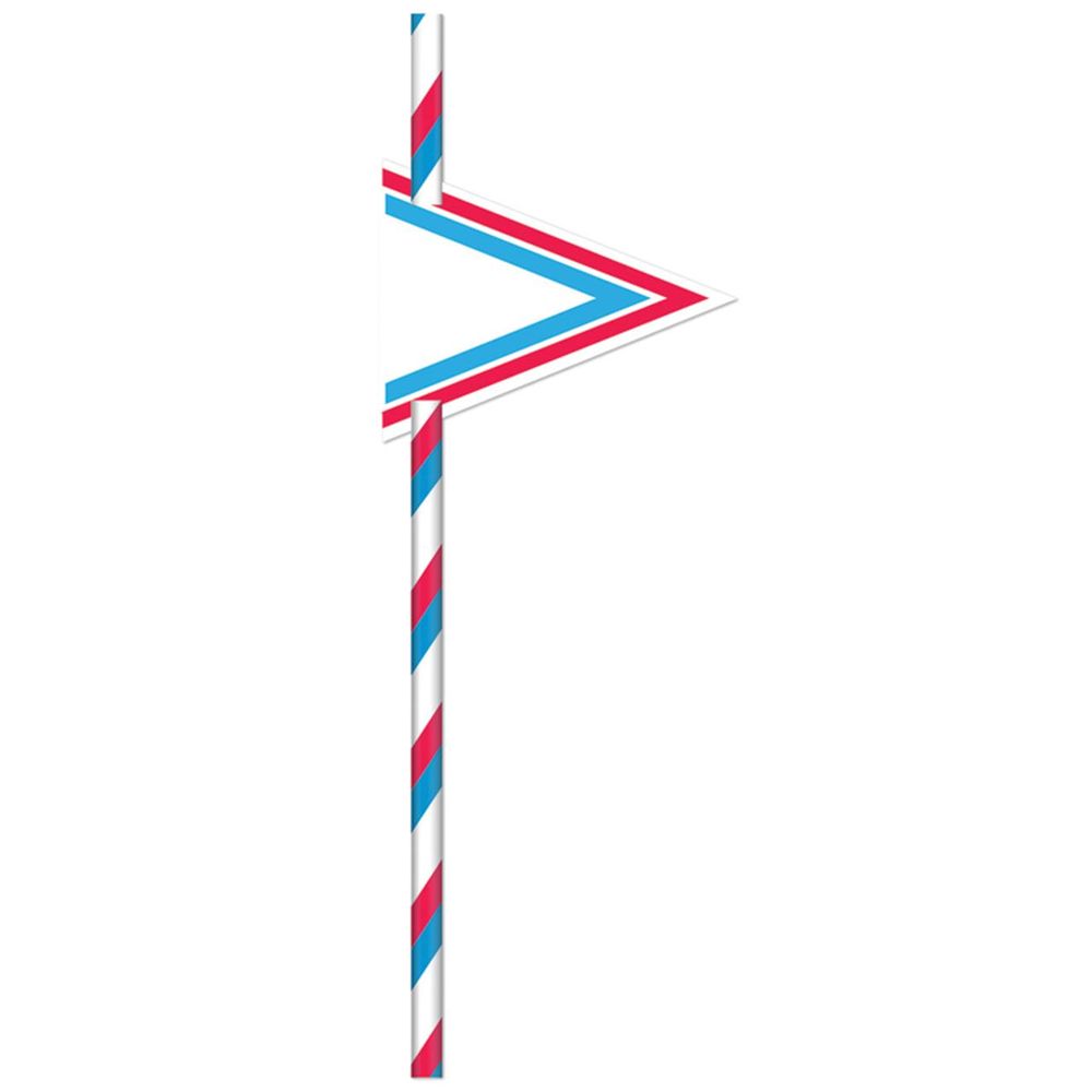 CCC Cupcake Straw Striped, 24 Piece (Red/Blue) - 19cm by CCC - ISBN: 0731589070169