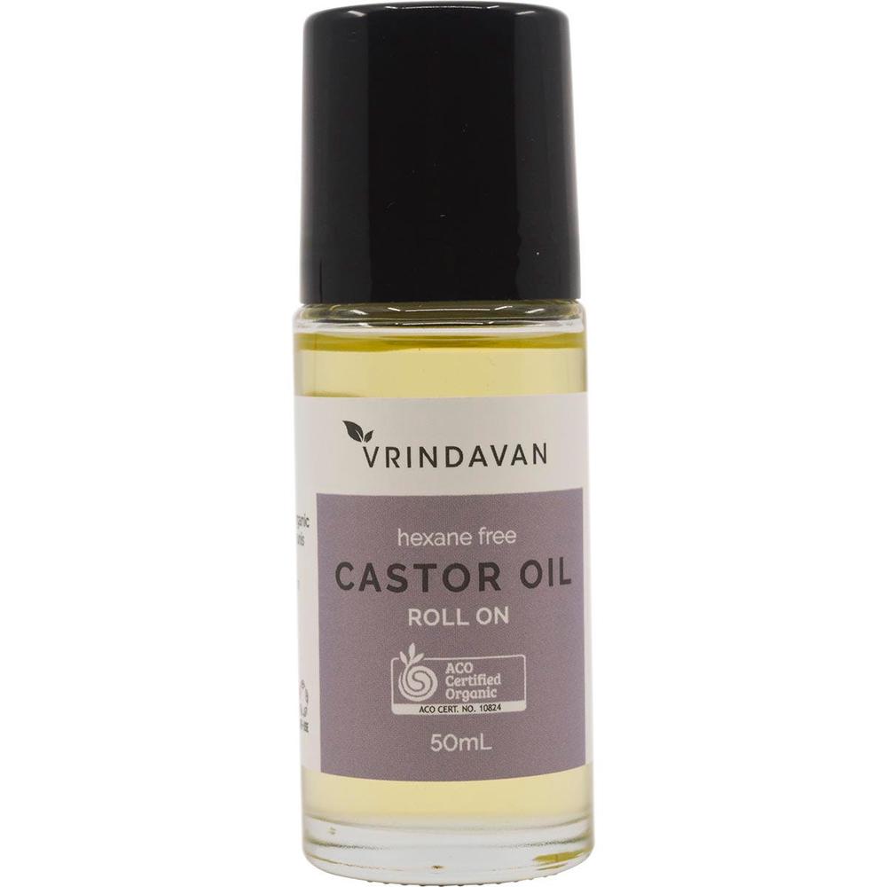 Vrindavan Castor Oil Roll On - 50mL, 0731722043821