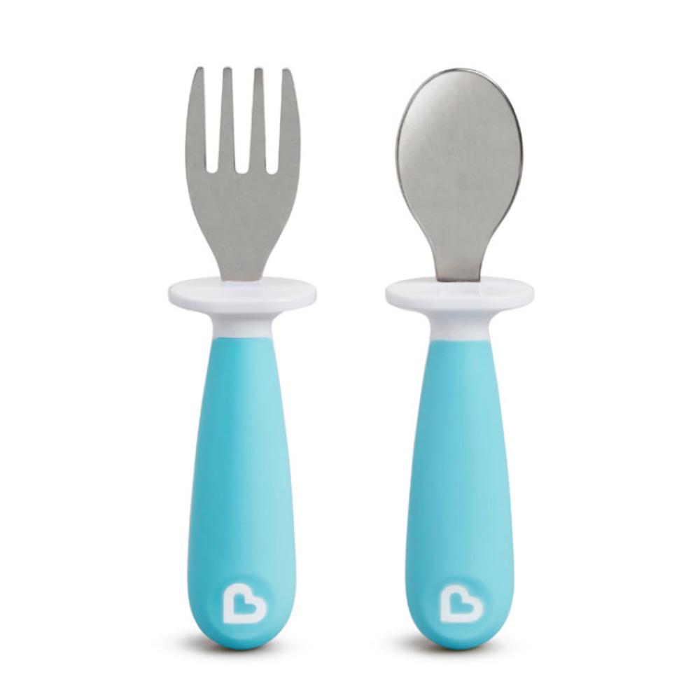 Munchkin Raise Toddler Fork & Spoon Set (Blue), 0735282176647