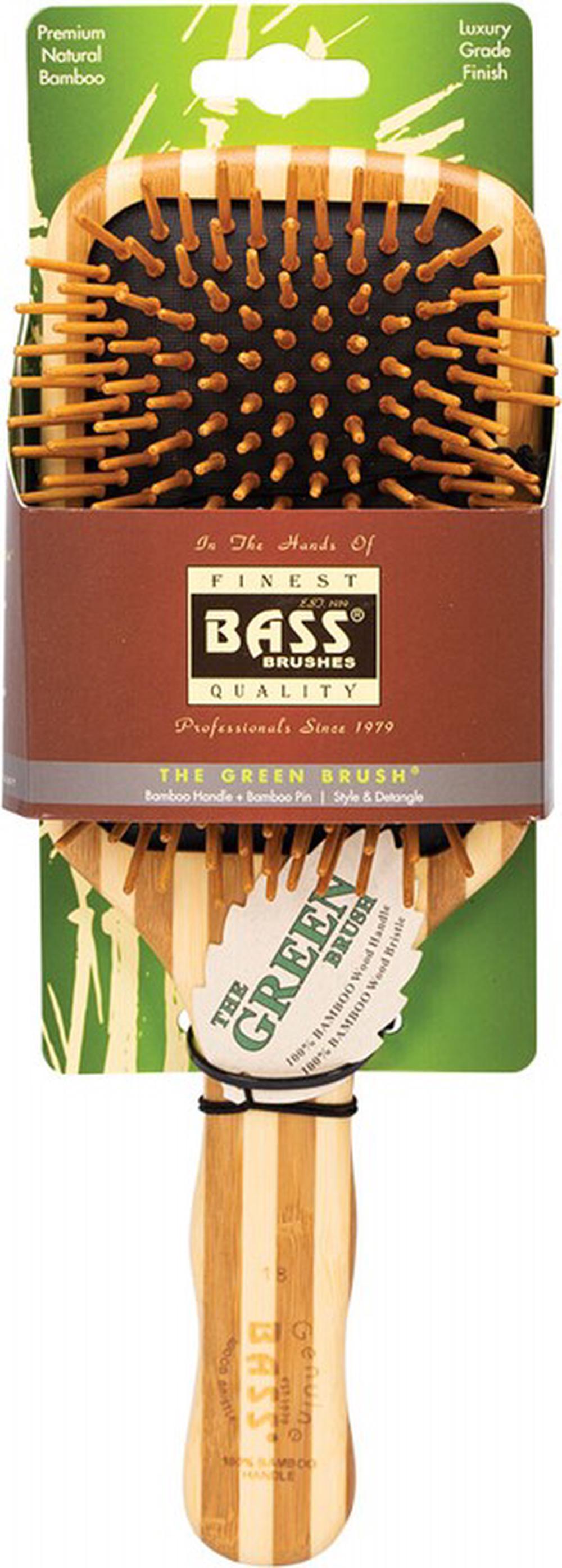 Square Paddle Bamboo Wood Hair Brush - Large, 0736473100090