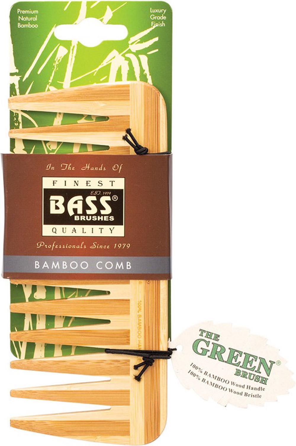 Wide Tooth Bamboo Wood Tortoise Comb - Medium, 0736473100656
