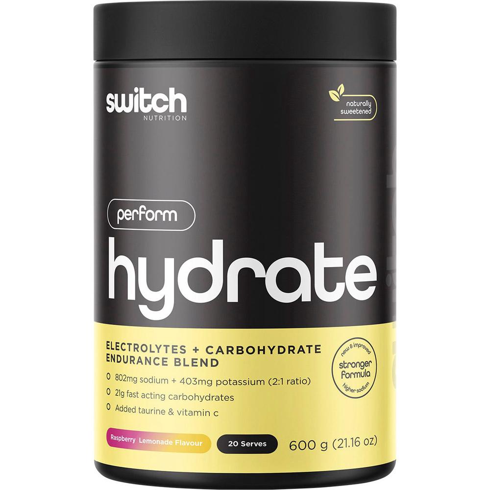 Hydrate Perform Electrolytes & Carbs Raspberry Lemonade - 600g, 0744109248375