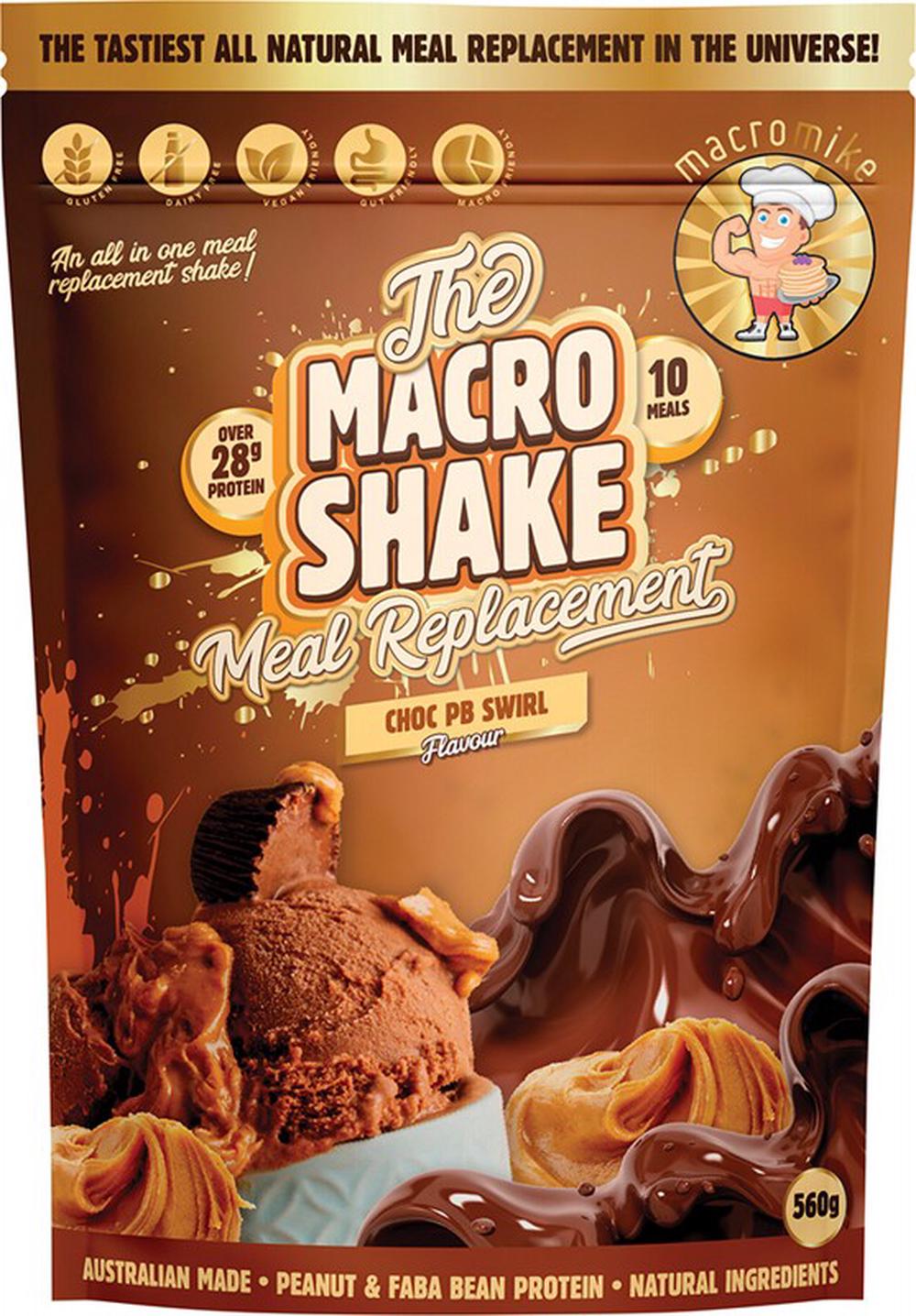 The Macro Shake Meal Replacement (Choc PB Swirl) - 560g, 0754523952352