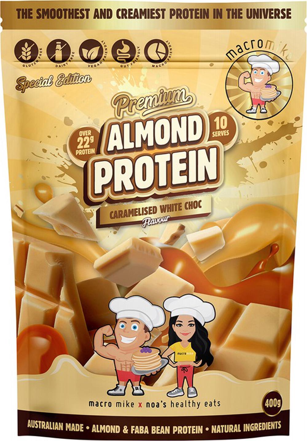 Premium Almond Protein (Caramelised White Choc) - 400g, 0754523952796