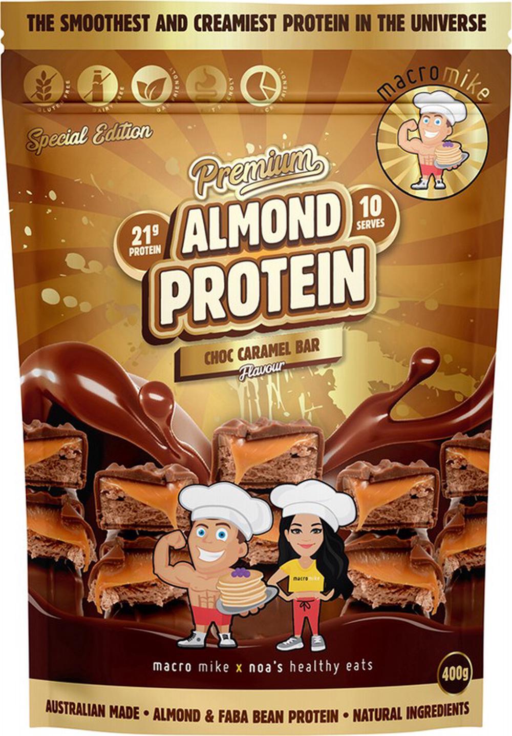 Premium Almond Protein (Choc Caramel Bar) - 400g, 0754523952802