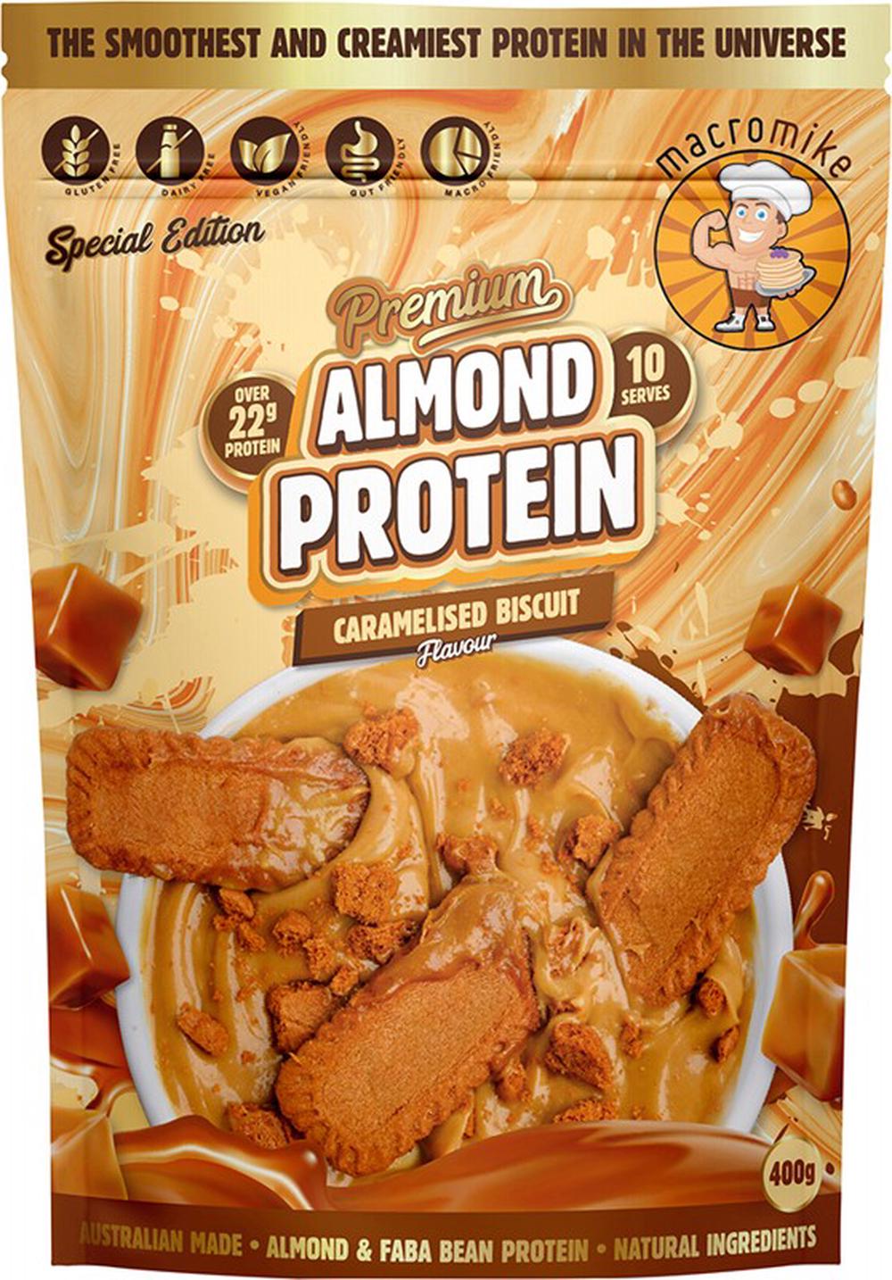 Premium Almond Protein (Caramelised Biscuit) - 400g, 0754523953236