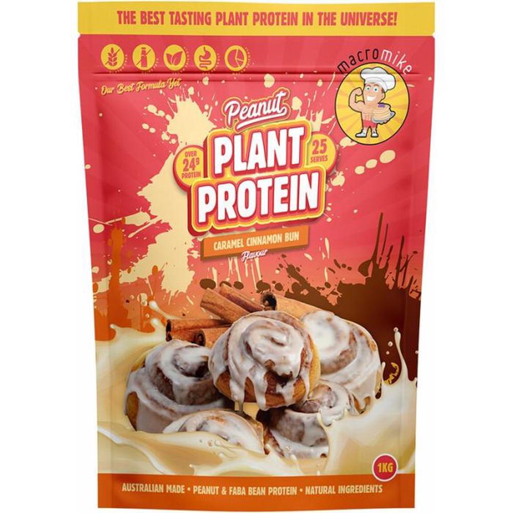 Peanut Plant Protein (Caramel Cinnamon Bun) - 1kg, 0754523953878
