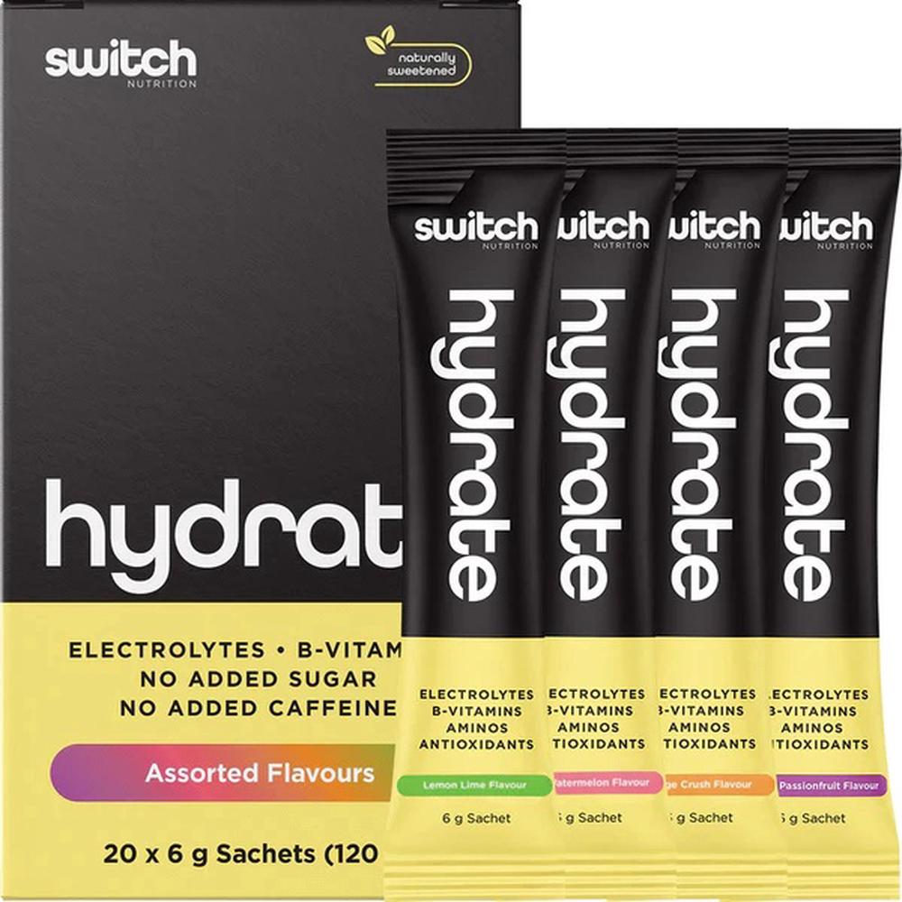 Hydrate Electrolytes No Added Sugar Assorted Flavours, Pack of 20 - 60g, 0757953773559