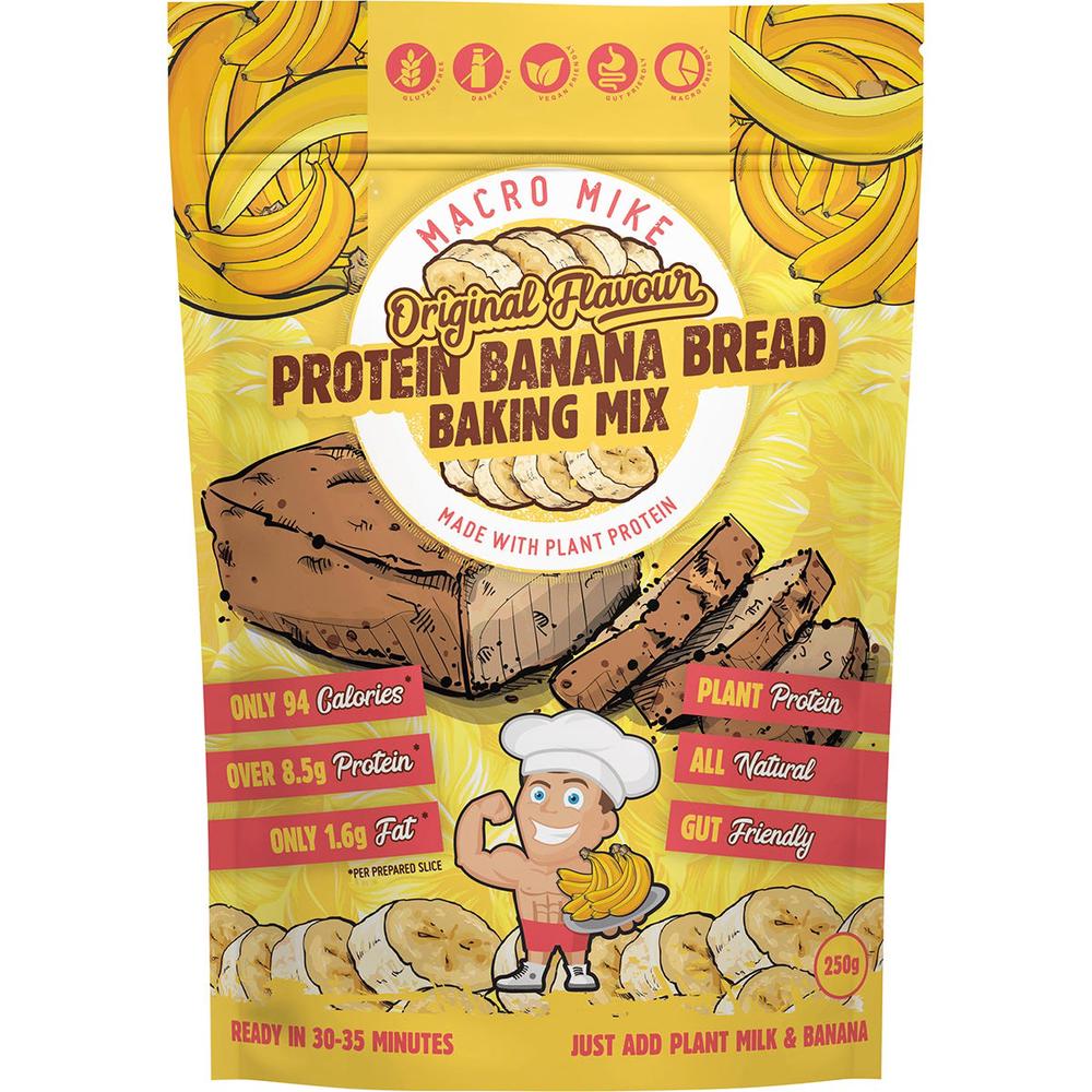 MACRO MIKE Protein Banana Bread Baking Mix - 250g, 0757953905660