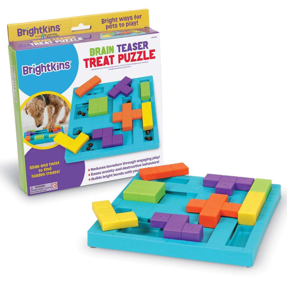 Brightkins Brain Teaser Interactive Dog Treat & Food Puzzle, 0765023093926