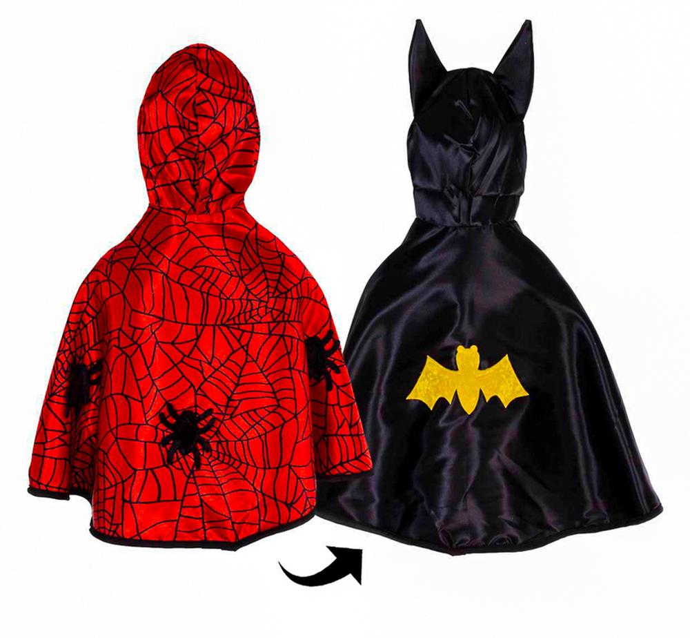 Great Pretenders Toddler Reversible Spider & Bat Cape - Size 2-3T, 0771877552724