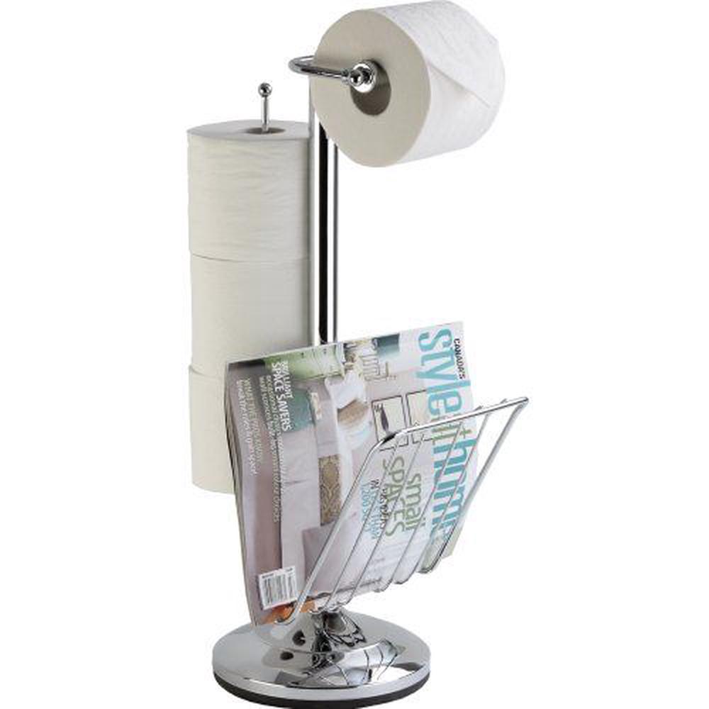 Better Living Toilet Caddy Tissue Dispenser with Magazine Rack (Chrome