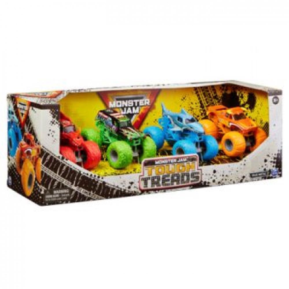 Monster Jam 1:64 Tough Treads Diecast, 4 Pack, 0778988343173