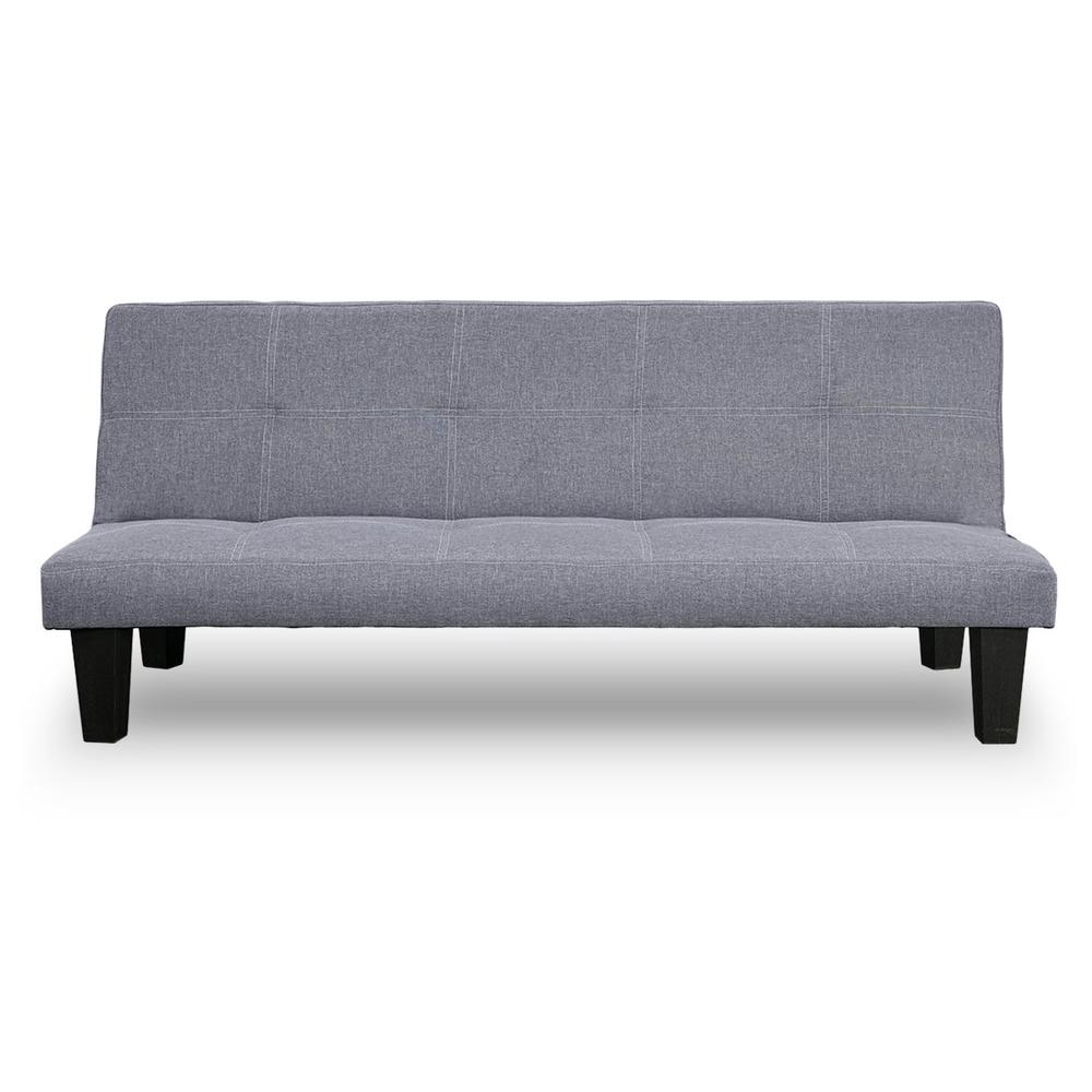 Sarantino 2Seater Modular Linen Fabric Sofa Bed Couch (Dark Grey