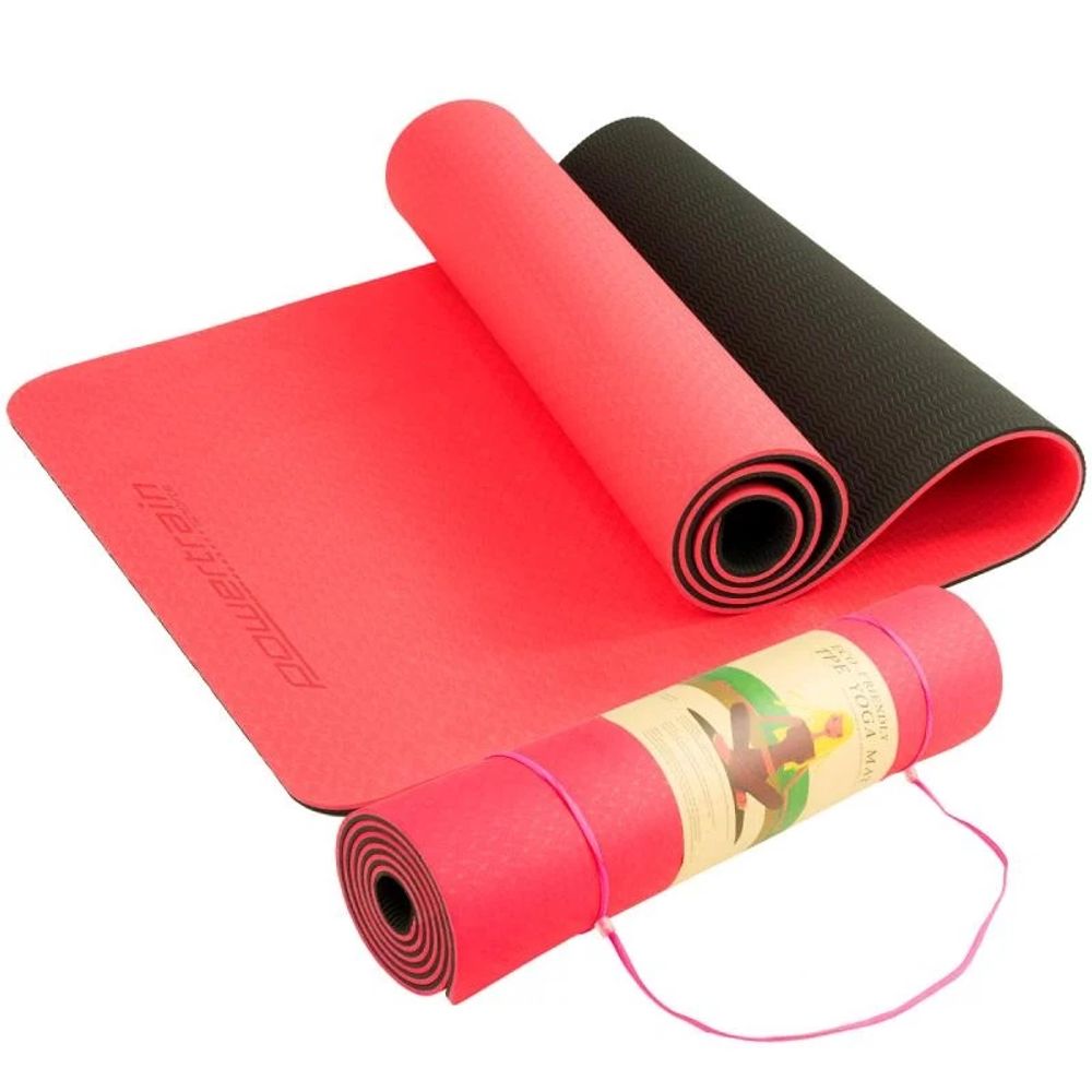 Powertrain Eco-Friendly TPE Pilates Exercise Yoga Mat (Red) - 8mm by Powertrain - ISBN: 0787099889128