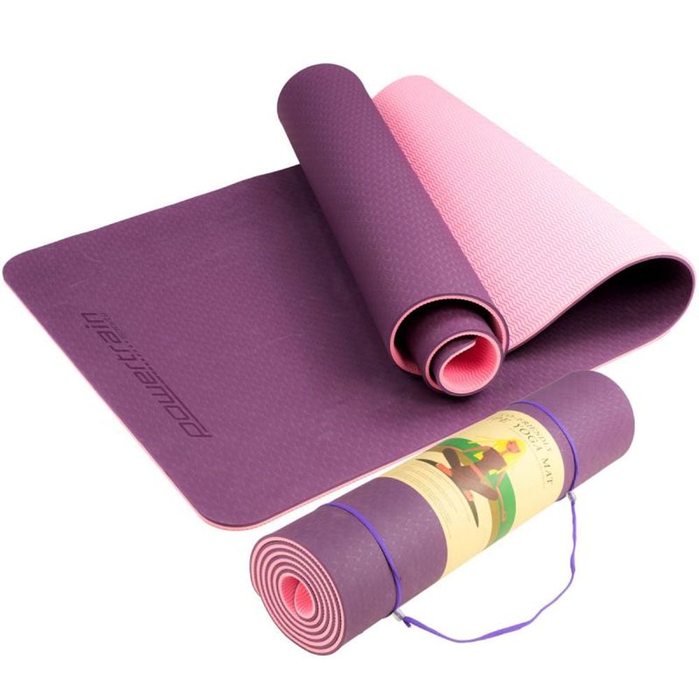 Powertrain Eco-Friendly TPE Pilates Exercise Yoga Mat (Dark Purple) - 8mm by Powertrain - ISBN: 0787099889135