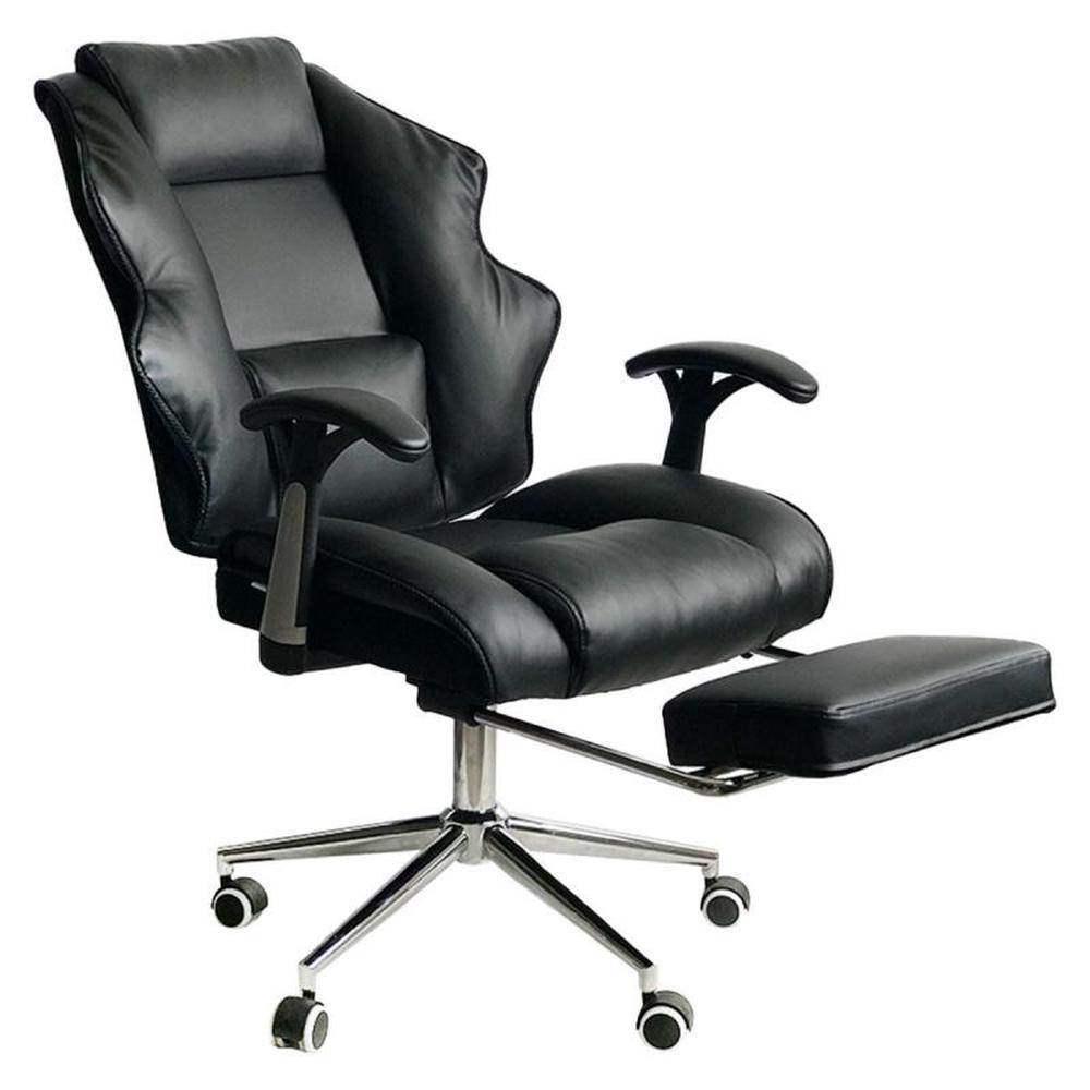 Klika Faux Leather High Back Reclining Executive Office Chair w/ Stool