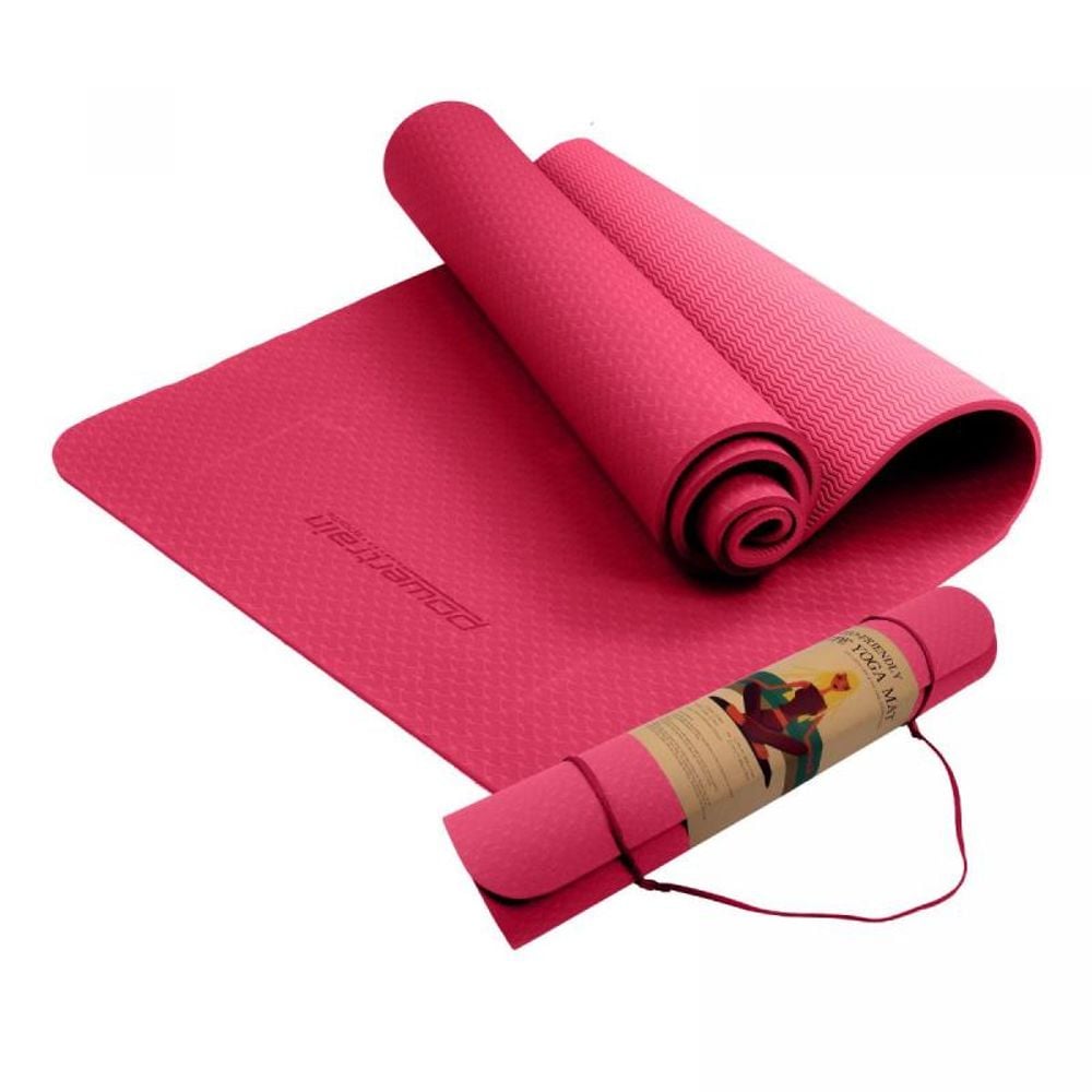 Powertrain Eco-Friendly TPE Pilates Exercise Yoga Mat (Rose Pink) - 6mm by Powertrain - ISBN: 0787099891237