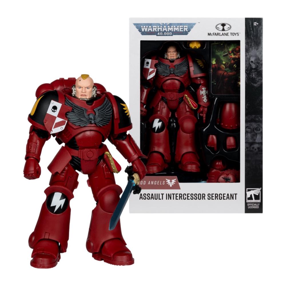 McFarlane Toys Warhammer 40000 - Blood Angel Assault Intercessor Sergeant Figure - 7 Inches, 0787926109481