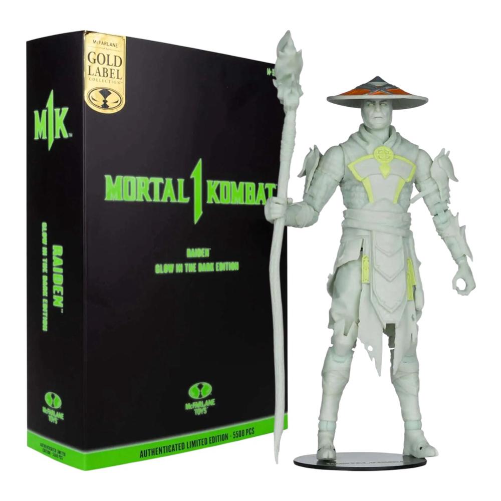 Mortal Kombat - Raiden Glow in the Dark Gold Label Figure - 7 Inch, 0787926110968