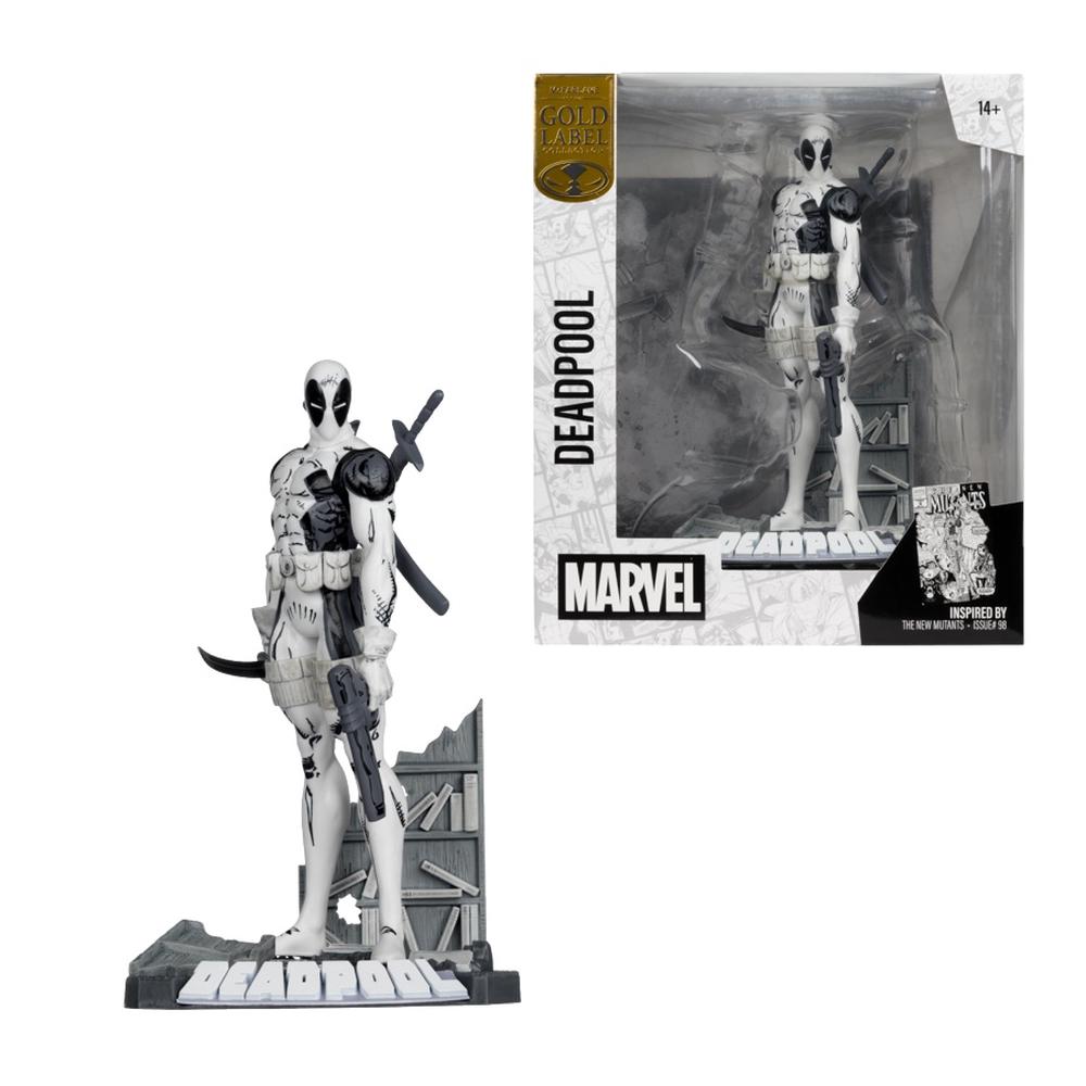 McFarlane Toys Marvel - Deadpool (The New Mutants #98) Line Art/Gold Label 1:10 Scale Figure, 0787926148336