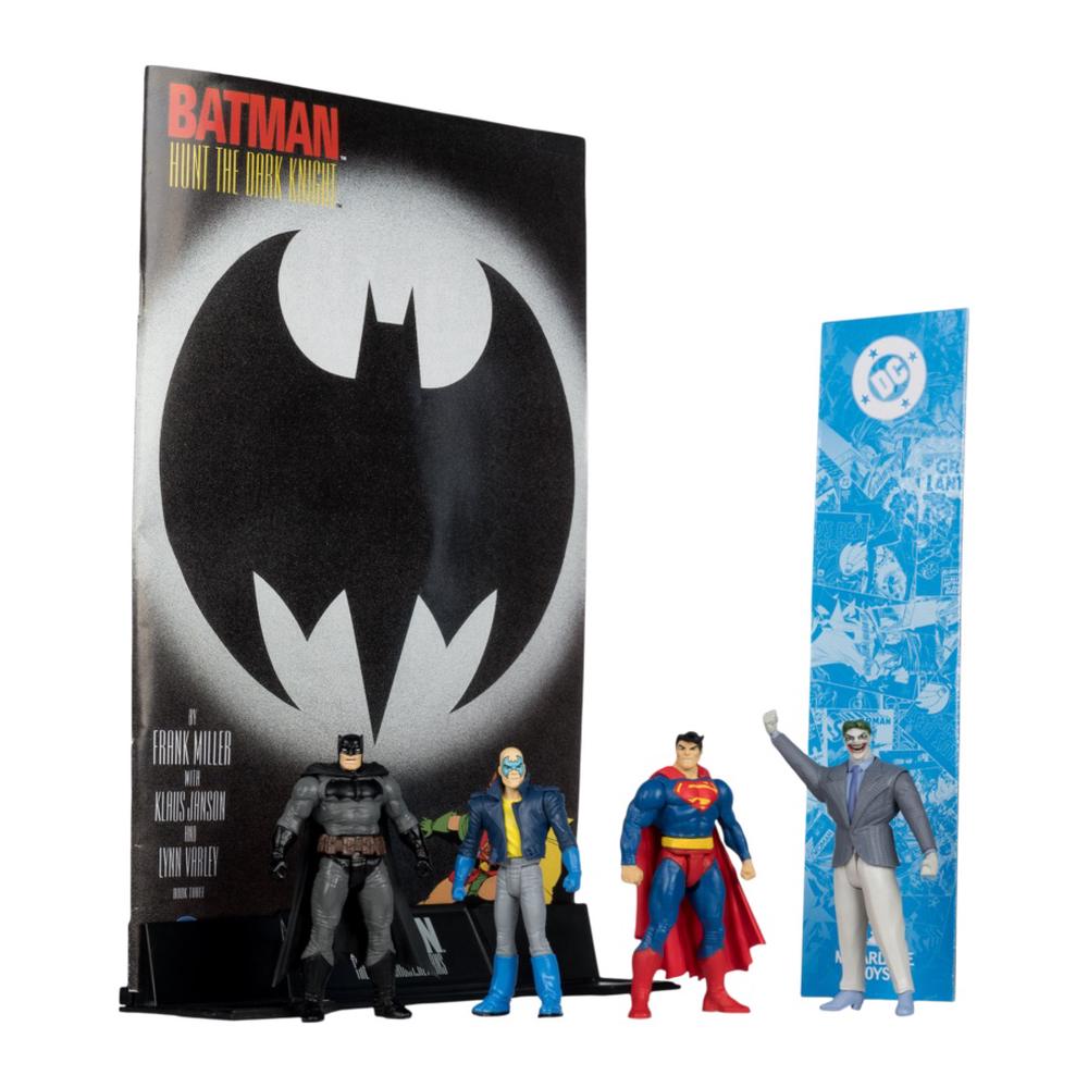 McFarlane Toys DC - Batman, Son of Batman, Superman & Joker Figure with Comic, 4 Pack - 3 Inches, 0787926159639