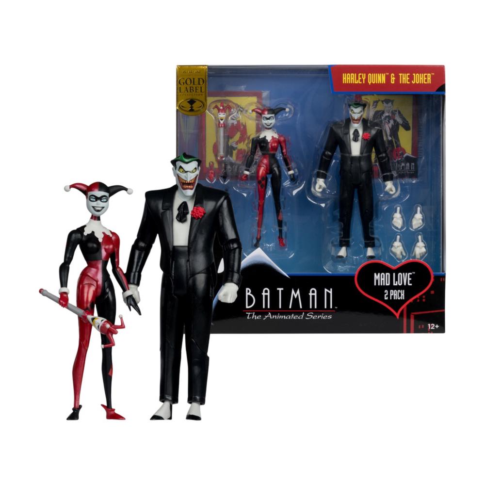 McFarlane Toys DC Direct - Batman Animated (Comic) Harley Quinn & The Joker (Mad Love) Gold Label, 0787926177268