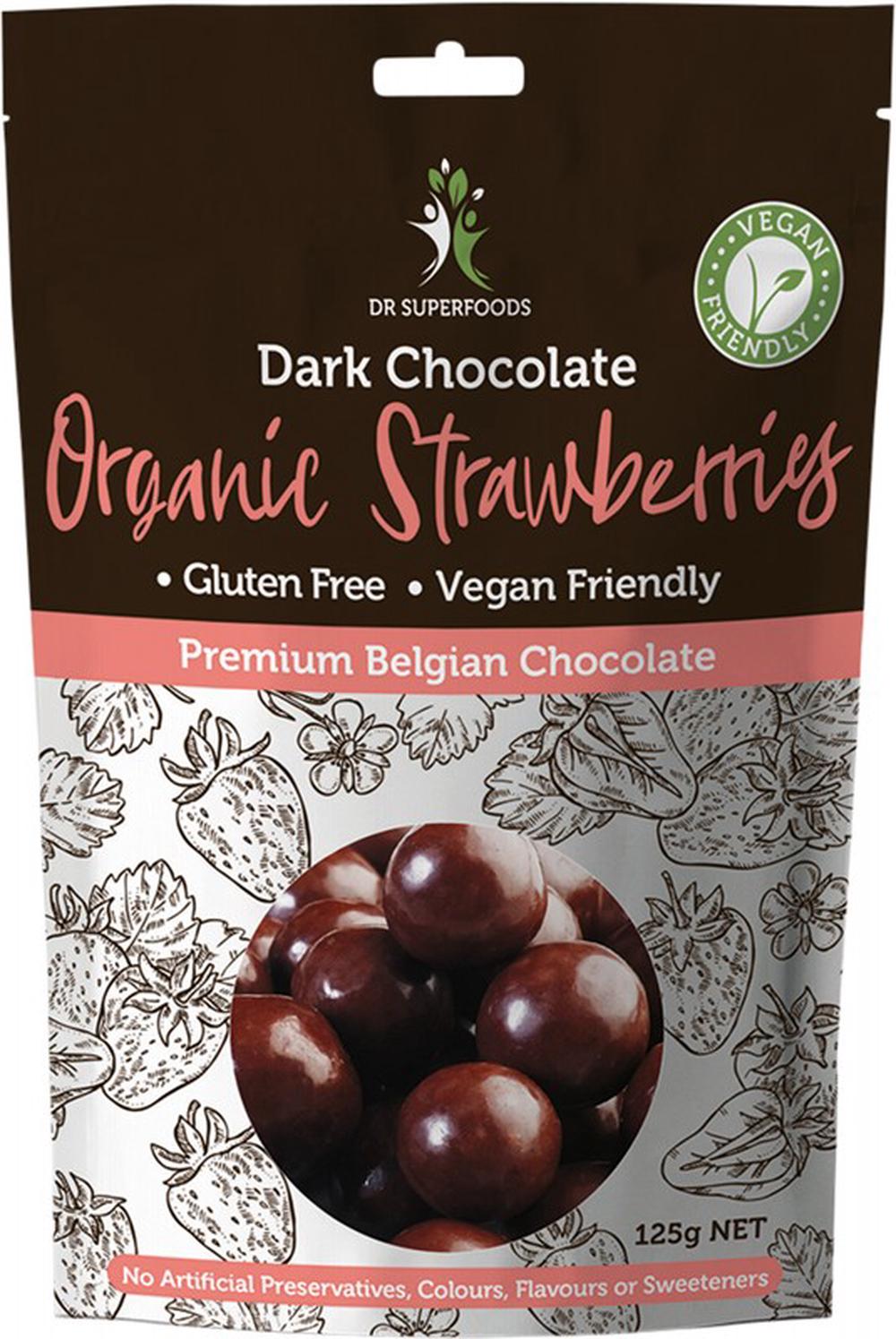 Dr Superfoods Organic Strawberries (Dark Chocolate) - 125g, 0793573583611
