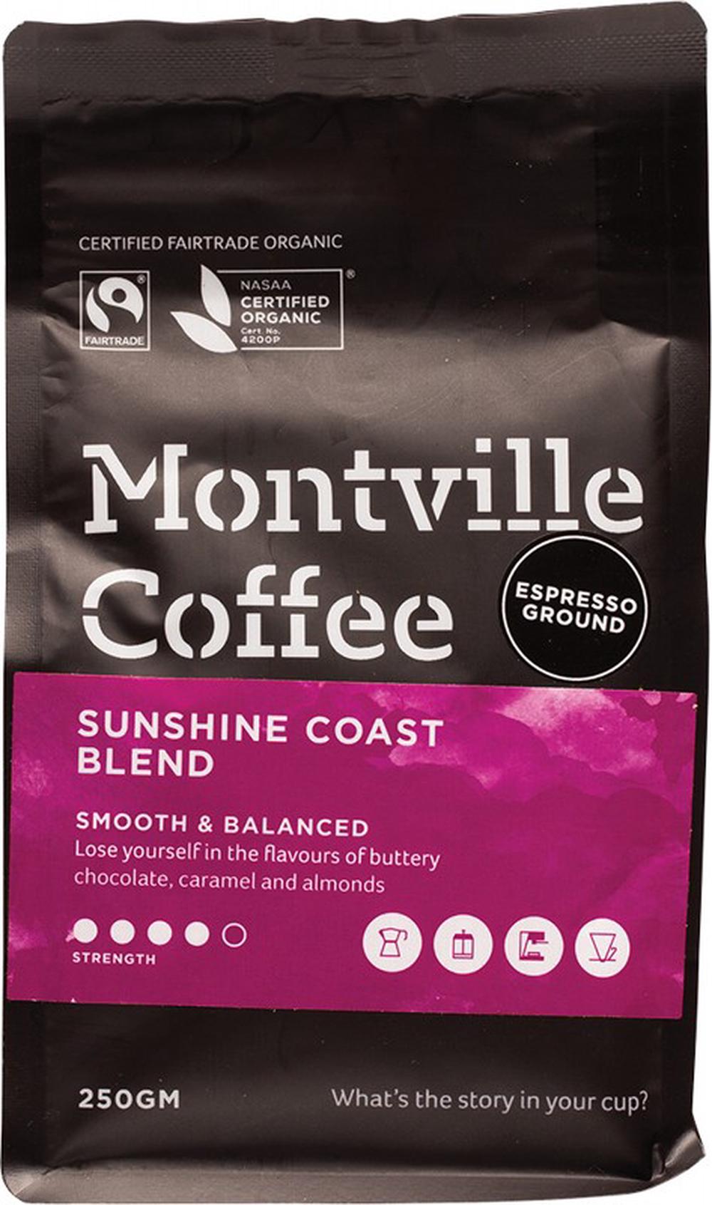 Espresso Ground Coffee (Sunshine Coast Blend) - 250g, 0793573721679