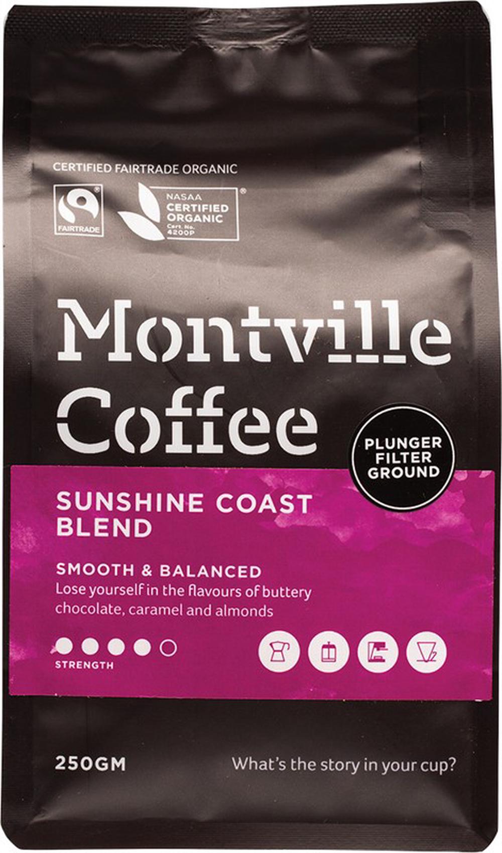 Plunger Filter Ground Coffee (Sunshine Coast Blend) - 250g, 0793573721709