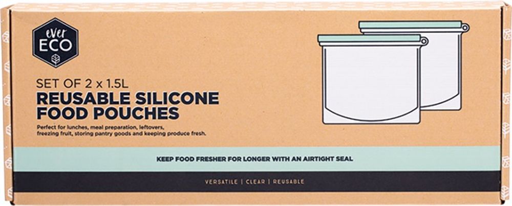 Ever Eco Reusable Silicone Food Pouch, 2 Pieces - 1.5L by Ever Eco - ISBN: 0793591060613