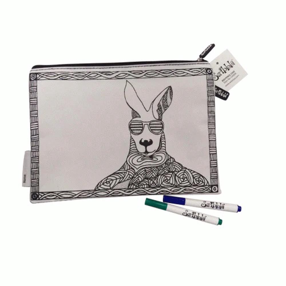 Colouring-In Pencil Case & Fabric Pen Set (Roo), 0799439585522