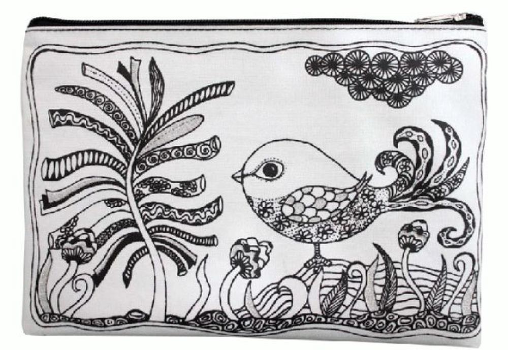 Colouring-In Pencil Case & Fabric Pen Set (Bird), 0799439585539